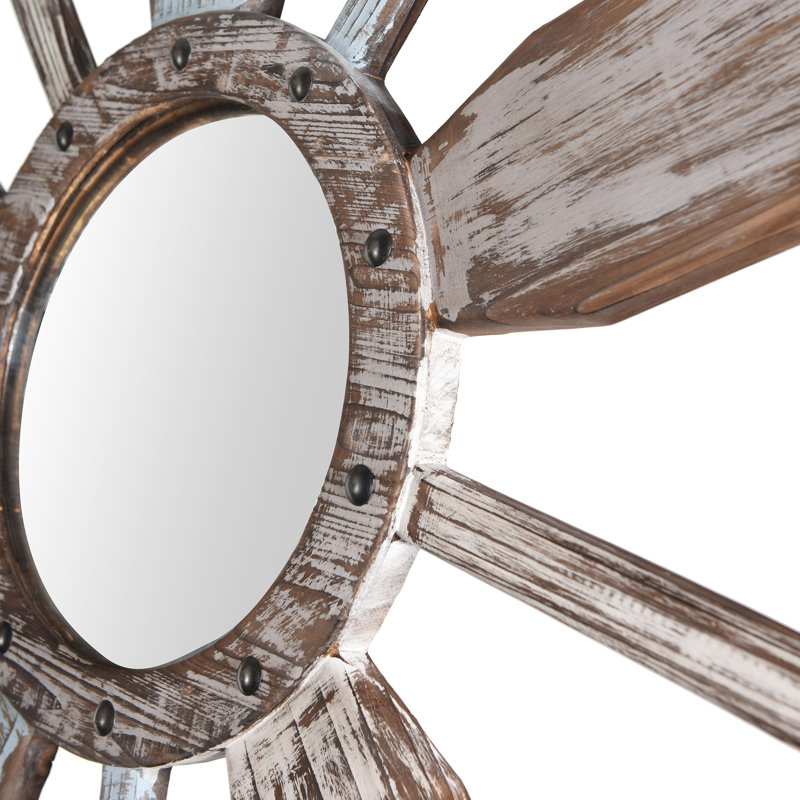 Hiers Wood Round Mirror