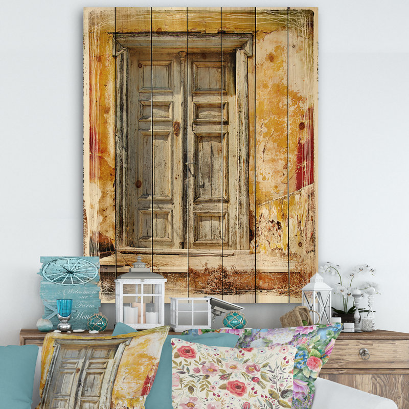 Old Traditional Greek Doors - impression d'art graphique, H 32 po x l 24 po x P 1 po