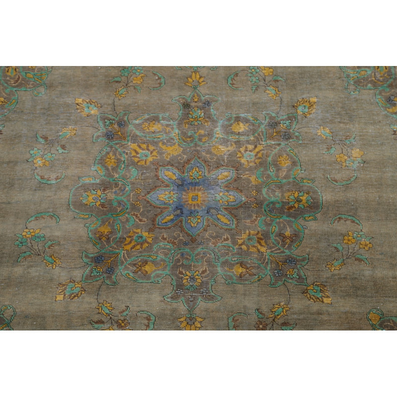 Tapis floral motif persan Tabriz noué à la main 8 x 11