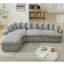 Grand canapé modulaire Boneless de 127 po, design incurvé élégant, mousse à haute résilience, dix coussins de dossier, canapé gauche en forme de L, aucun assemblage requis (tissu en velours côtelé doux)-627225135