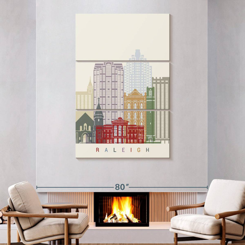 Sireci Raleigh Skyline Poster, 74" H x 48" W