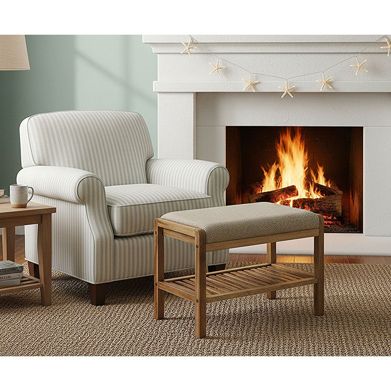 Acacia Padded Bench, Natural