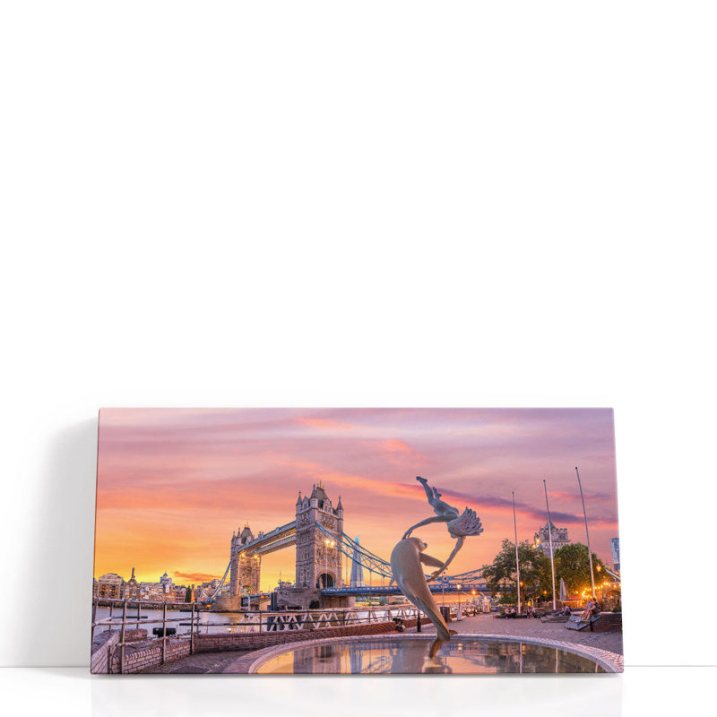 Tower Bridge at Sunset - reproduction d'art sur toile, H 30 po x l 60 po