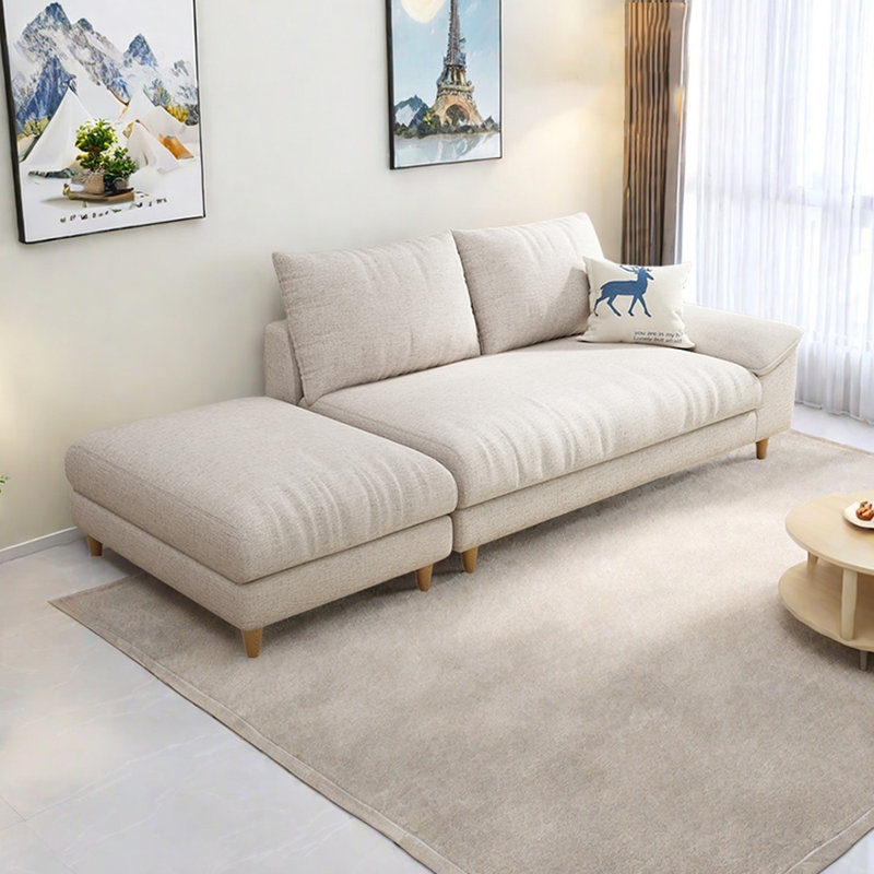 Abrianna, Mélange de coton beige / mélange de lin, Orienté à droite