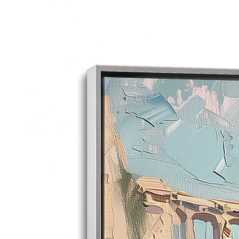 «Bridging Hues On Canvas» par Azure Artisanal Studio, reproduction, Cadre flottant en chrome poli