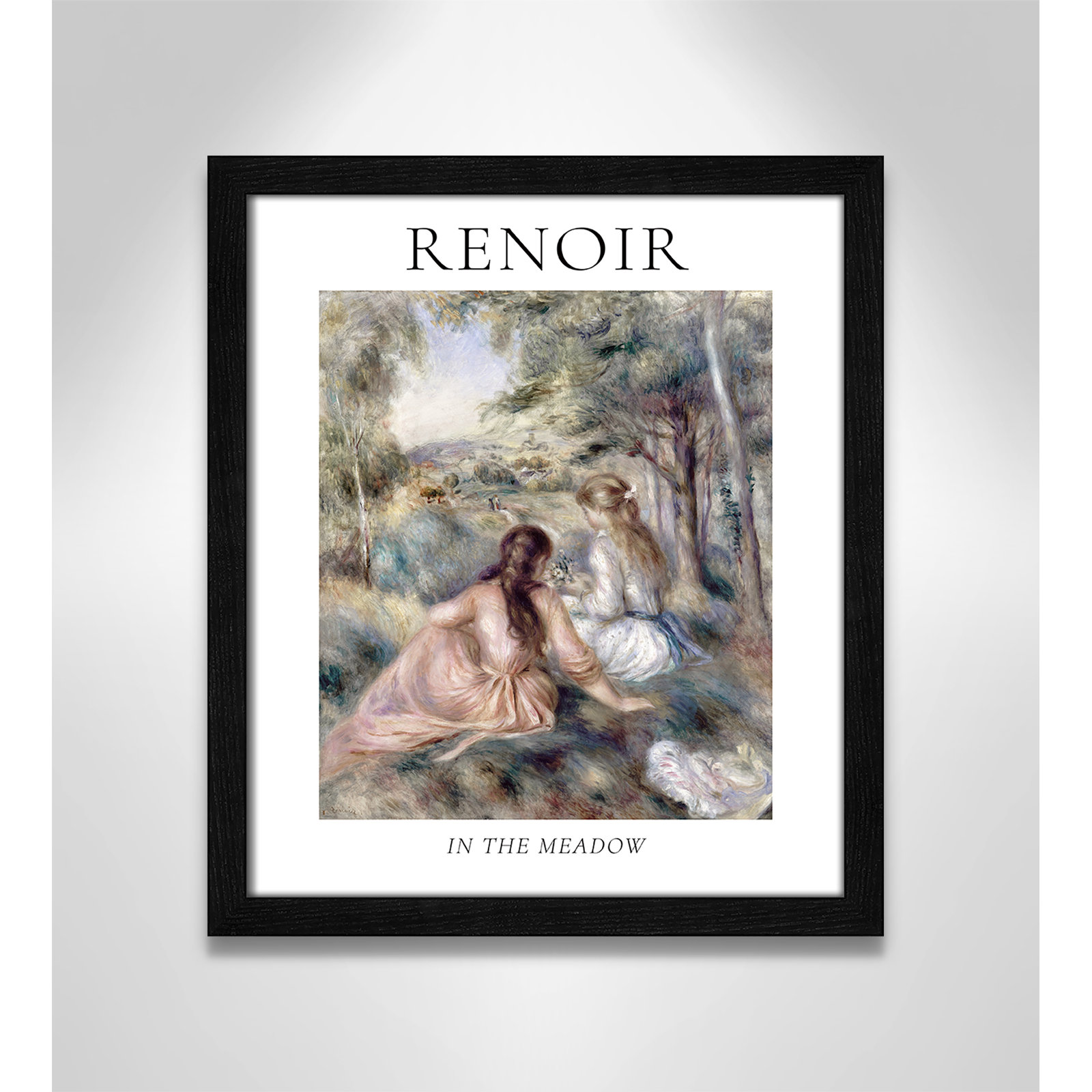 Old Masters Collection "In the Meadow" Print, No, Black Single Picture Frame, 15" H x 13" W x 0.75" D