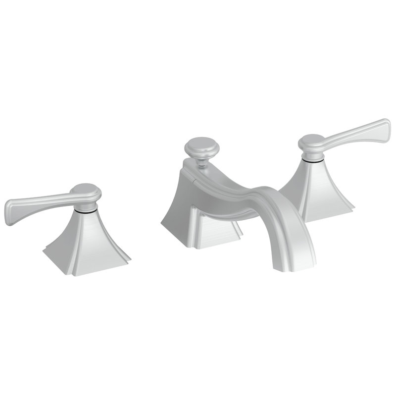 Kiara Widespread Bathroom Faucet with Drain Assembly, Satin Nickel