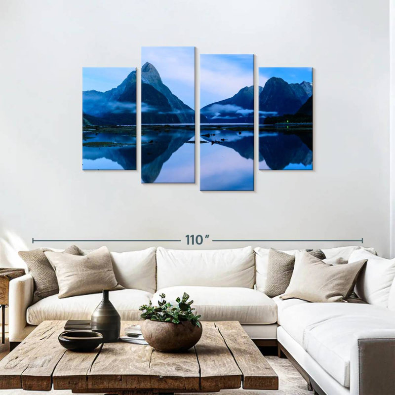 Lynelle Mirrored Milford Sound, 48" H x 75" W