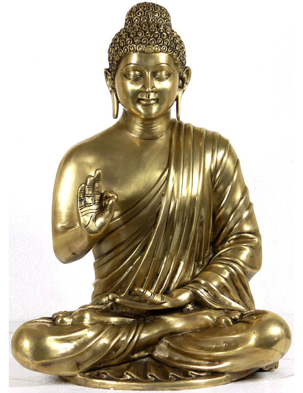 Lord Buddha interprétant son dharma, Or