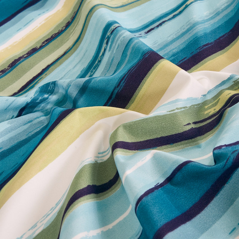 Morgan Striped Printed Microfiber Sheet Set, Queen Sheet Set with 2 Pillowcases