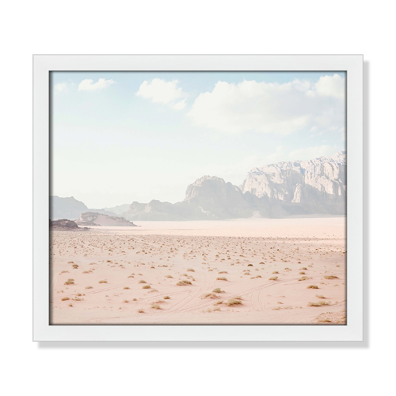 Tire Tracks "Tire Tracks" Print, 15" W x 13" H, Satin White Framed