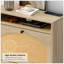 Shoe Storage Cabinet With Rattan Flip Doors