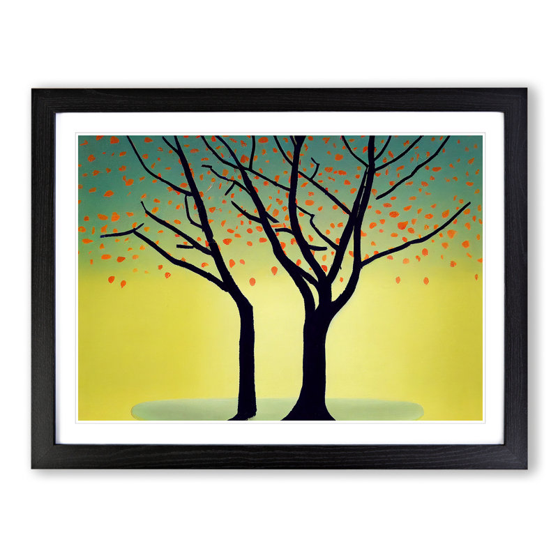 Hypnotic Trees 1 Piece Single Picture Frame Painting, 46cm H x 64cm W x 2cm D, Black