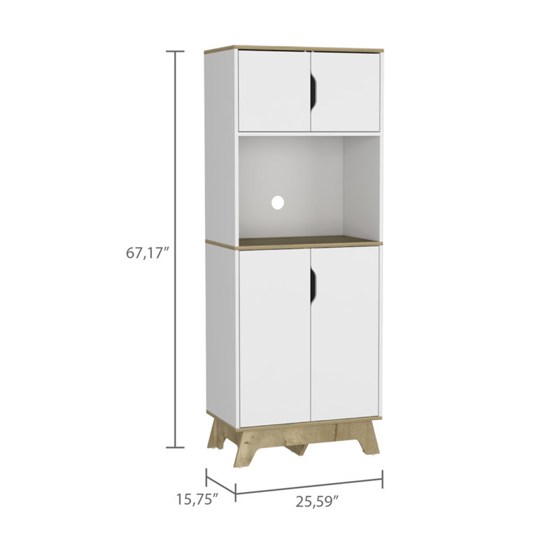 Armoire à micro-ondes à 1 tiroir Danville chêne clair et blanc