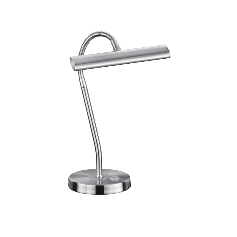 Azaz Adjustable Metal Bankers Lamp, Nickel Matt