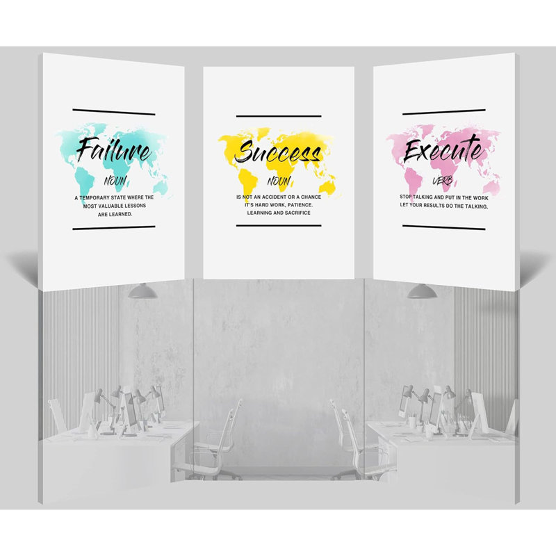 Art mural inspirant, photos de bureau pour décoration murale, art mural sur toile de motivation pour femmes, échec - Succès - Execute Quotes