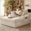 Chaise longue surdimensionnée avec porte-gobelets, 3 coussins et aucun assemblage requis-153541683