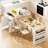 82.7 Inch Kitchen Island With Extendable Table For 2-6, White, Double Storage, 2 Drawers, Side Shelves, Timeless Design Dining White Wood Grain, Double Ac Outlets, 1 , Type-C, Drawers-344133659
