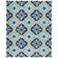 Tapis d'intérieur / extérieur bleu / beige crocheté à la main Daina Geoemtric-16761988