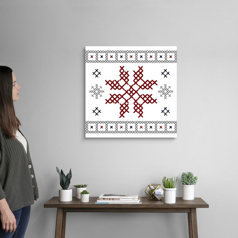 Impression de flocons de neige sur toile, Toile tendue, H 16 po x l 16 po x P 1,25 po