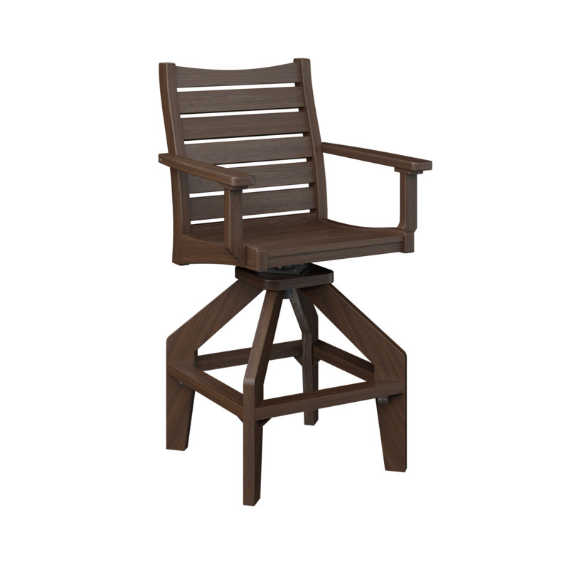 Berlin Gardens Bristol Swivel Chair, Brazilian Walnut, 26.5"