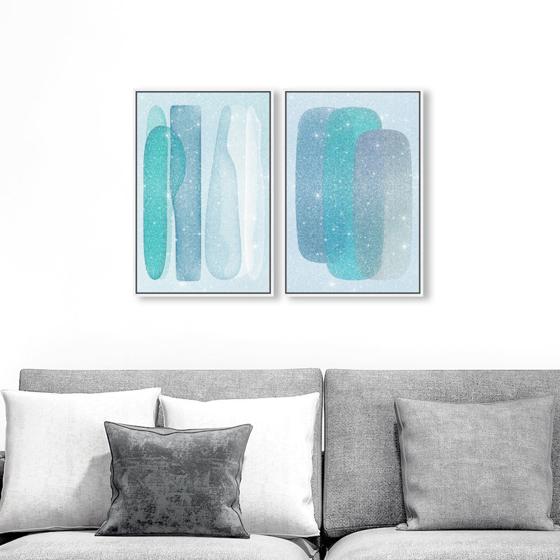 Glacier Gradients Set Set by Oliver Gal, 32"H x 22"W, White Floater Frame