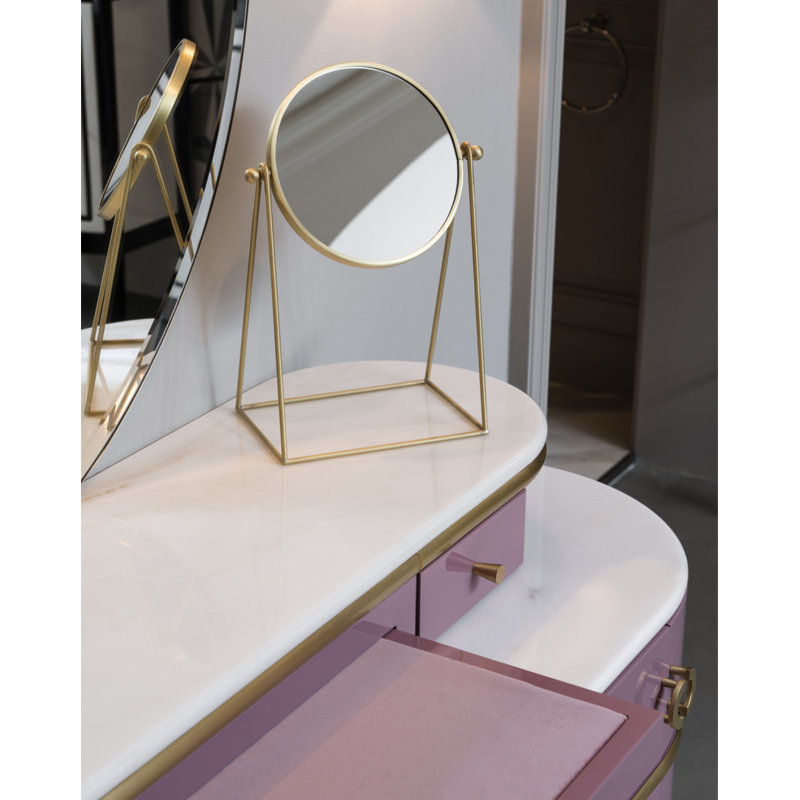 Zelda Vanity Set and Mirror, Intense Pink