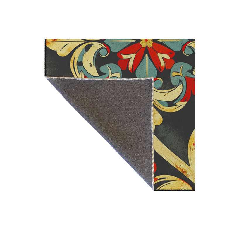 Tapis tissé à motif lavable traditionnel, Sous-tapis carré 3 pi 3 po inclus