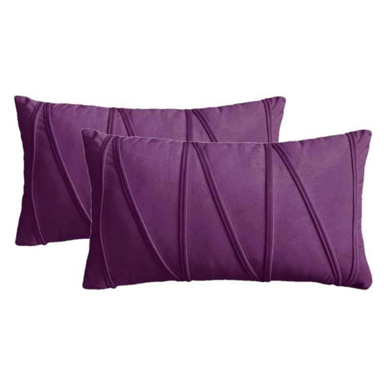 Ensemble de 2 coussins décoratifs en velours (inséré inclus), Mauve