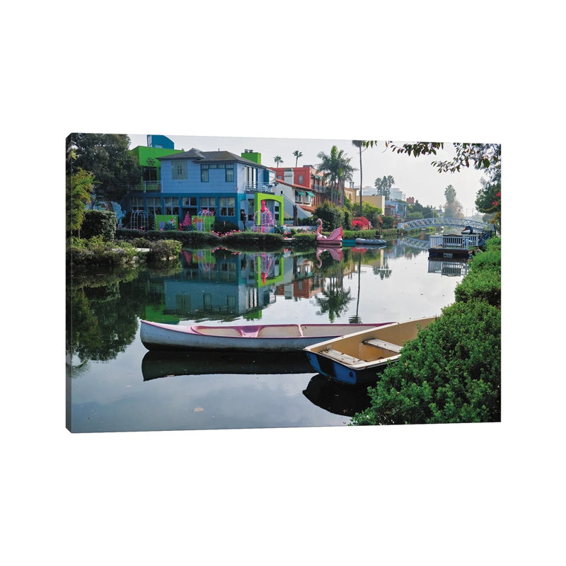 Tranquil Morning At The Venice Canal, Los Angeles by George Oze - Wrapped Canvas Print, 20.32cm H x 30.48cm W x 1.905cm D