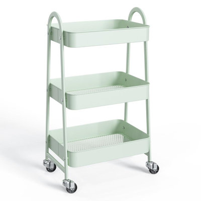 3-Tier,  Metal Utility Cart,with Storage Organizer and Wheels