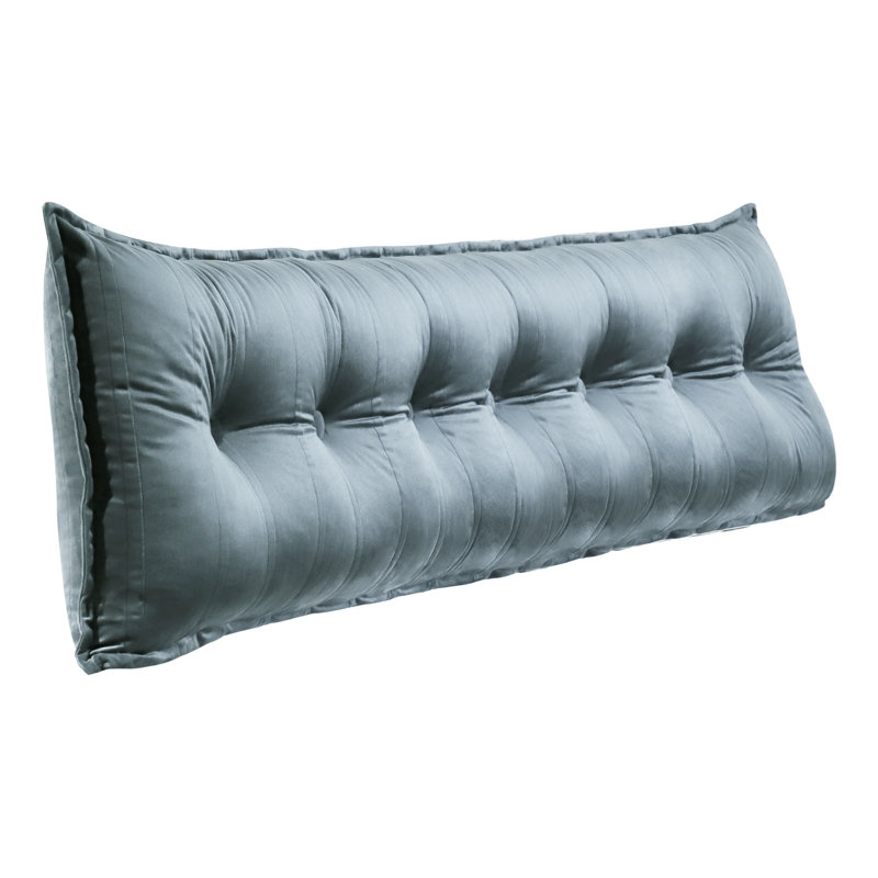 Yellow Rectangular Lumbar Cushion, Grey, 50cm x 100cm