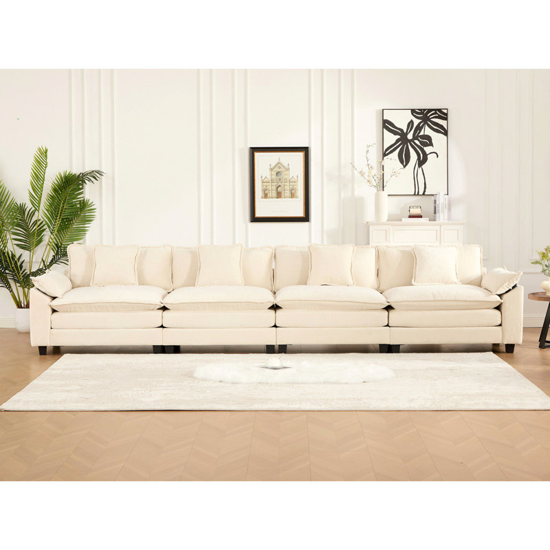 Accoudoir plus large avec 3 sièges (le repose-pieds n'est pas inclus), canapé modulaire moderne, pour le salon, la chambre à coucher et un appartement, coussin de siège rembourré à double couche confortable, tissu chenille respirant