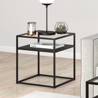 Glass Top Frame End Table