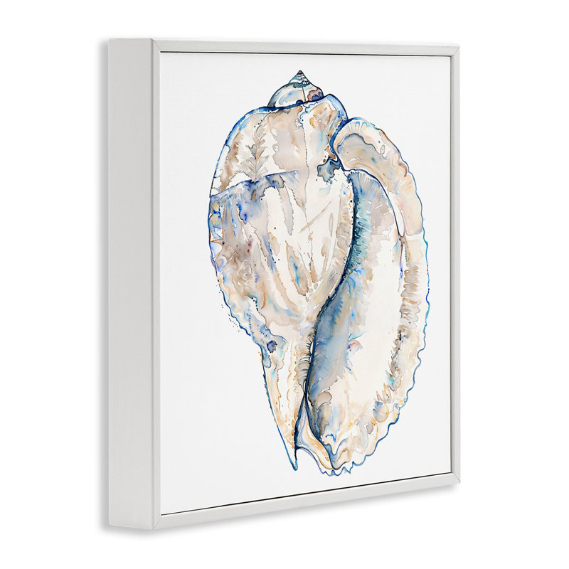 Conque sur art giclée encadrée par Christine Zalewski, Giclée encadrée blanc bord de mer, H 24 po x l 24 po