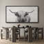 Animaux "Portrait d'une vache des Highlands", art mural noir et blanc-98042539-111176842