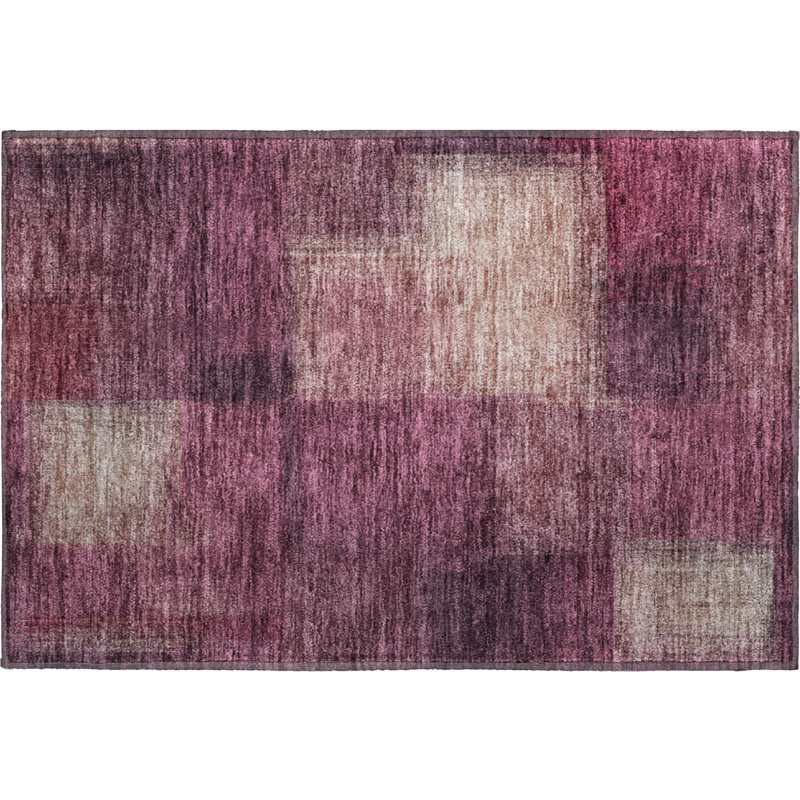 Tapis prune Tweedy lavable à la machine de qualité supérieure, Rectangle 1 pi 8 po x 2 pi 6 po