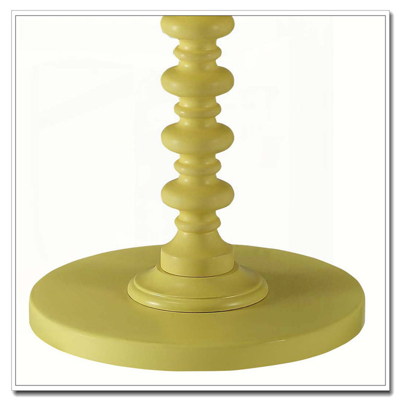 Table d'appoint ronde en bois jaune Salisa, Jaune