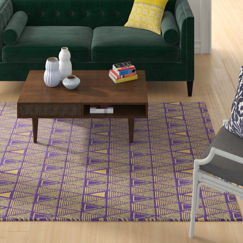 Triangles rose Tapis décoratif, Rectangle 5 pi x 7 pi