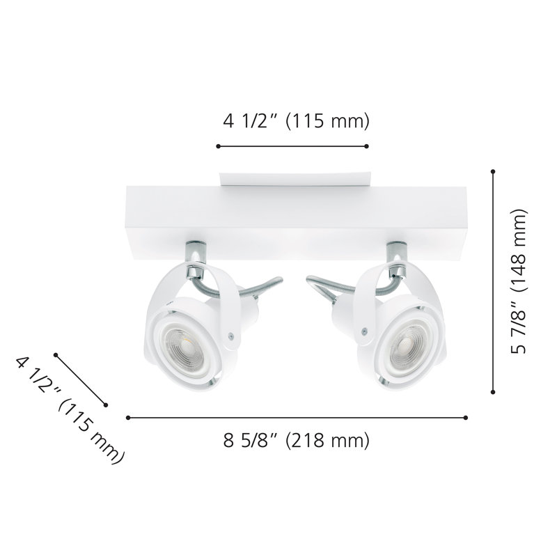 Novorio 9.84'' 2 -Light Track Track Kit with Dimmable and Adjustable Head