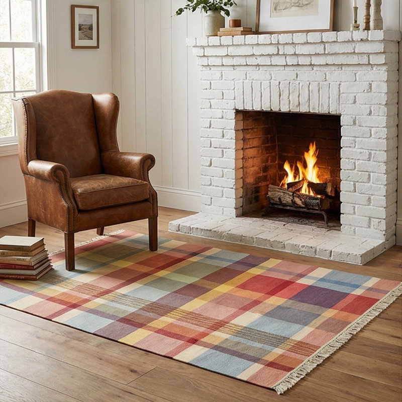 Mistana™ Alondra Geometric Patchwork Plaid Multicolor Area Rug