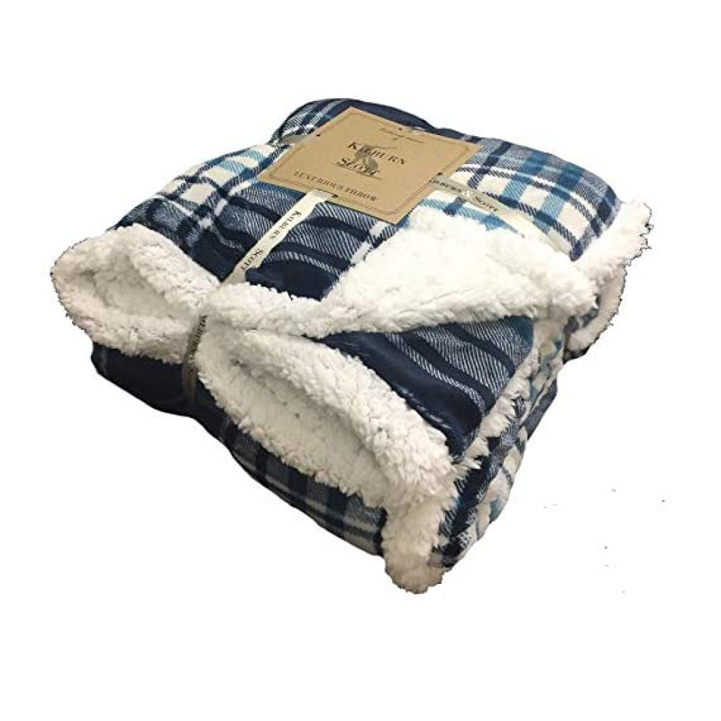 Plain Weave / Muslin Throw Blanket, Ink/Teal