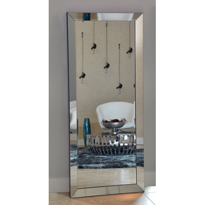 Laux Mirrored Bevel Frame Full Length Beveled Mirror Rectangle Beveled Edge Mirror Large Beveled