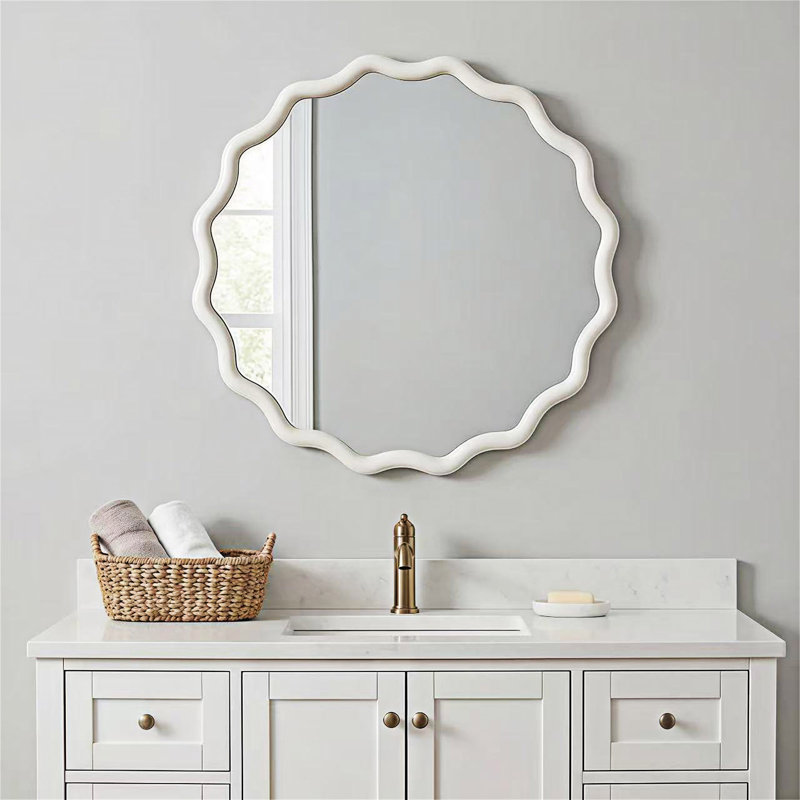 Miroir rond, 24,01 po x 24,01 po, Blanc
