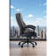 Chaise de bureau à haut dossier avec hauteur réglable, tissu respirant en lin, courbe ergonomique en S, structure stable