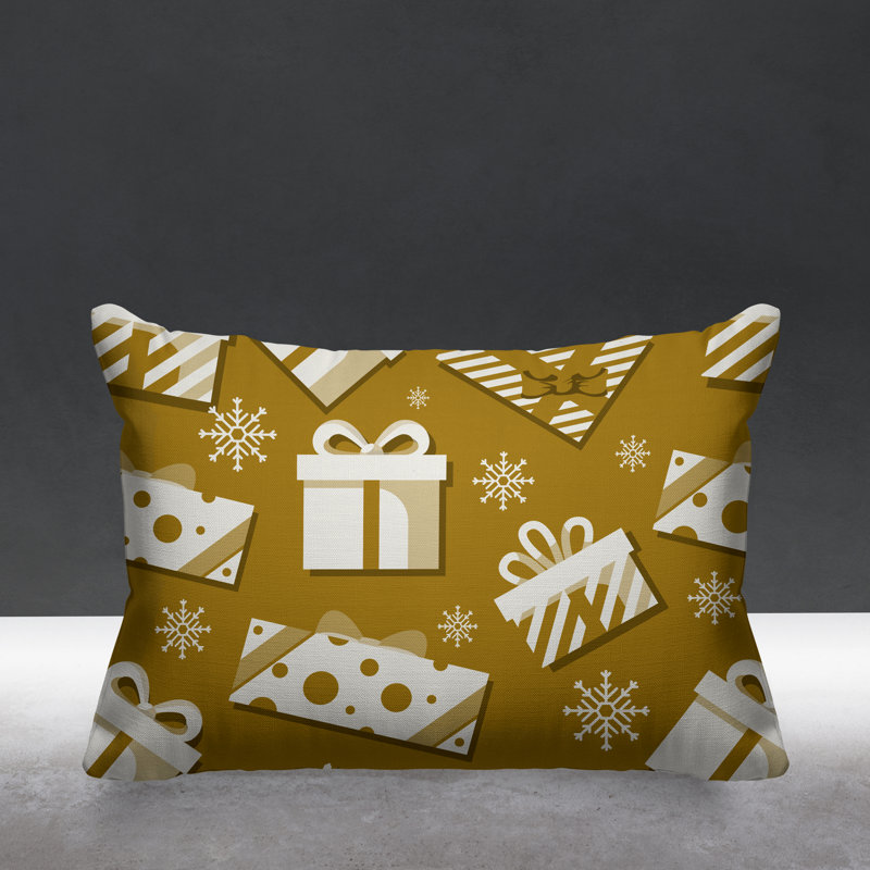 Coussin intérieur / extérieur Christmas Gift, Or
