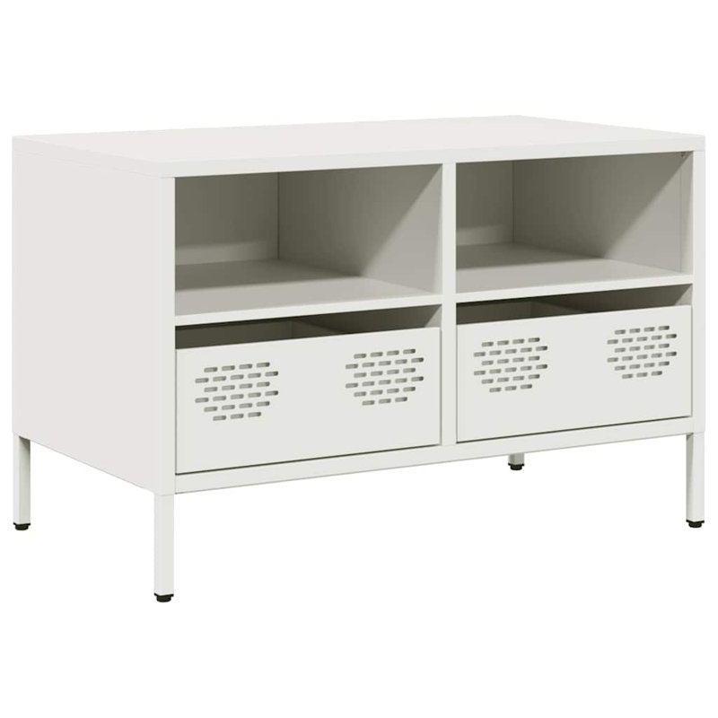 Athanasius Unfinished TV Stand for TVs up to 24", White, 68cm