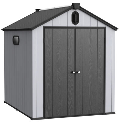 6x8ft Outdoor Plastic Garden Shed - & Functional Tool Storage Design