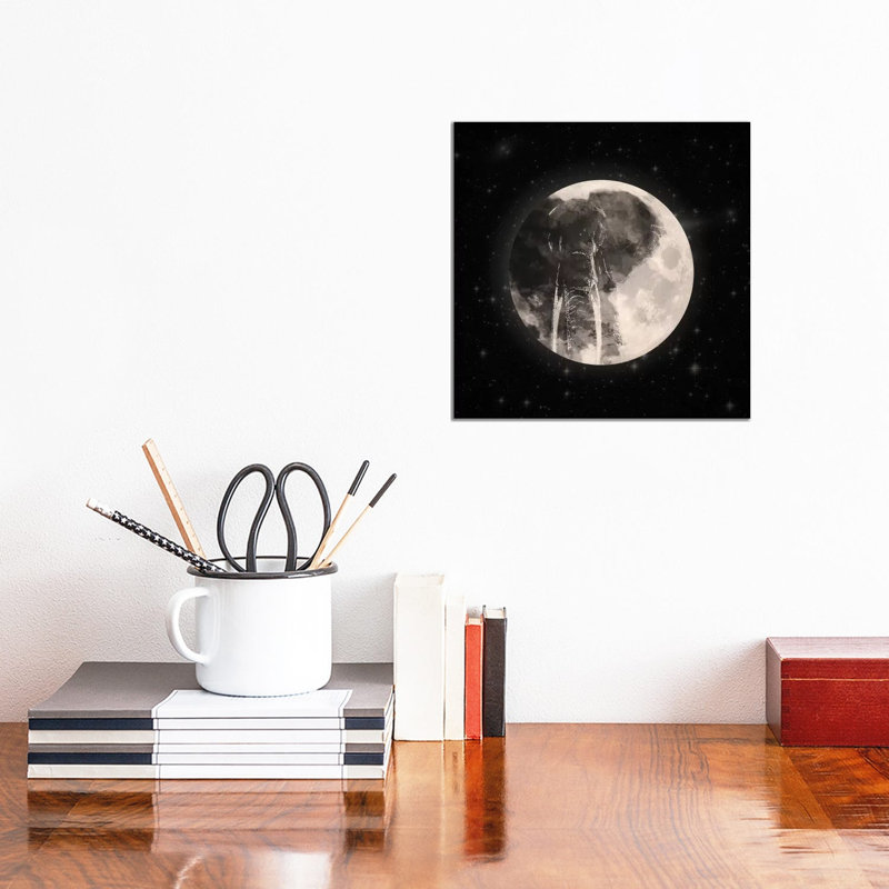 Elephant In The Moon by Paula Belle Flores - Wrapped Canvas Print, 30.48 cm H x 30.48 cm W