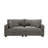 2 - Piece Upholstered Light Gray Faux Rabbit Fur Flannel Reversible Modular Sofa Living Room Sectional Couch with Pillows-1149094604